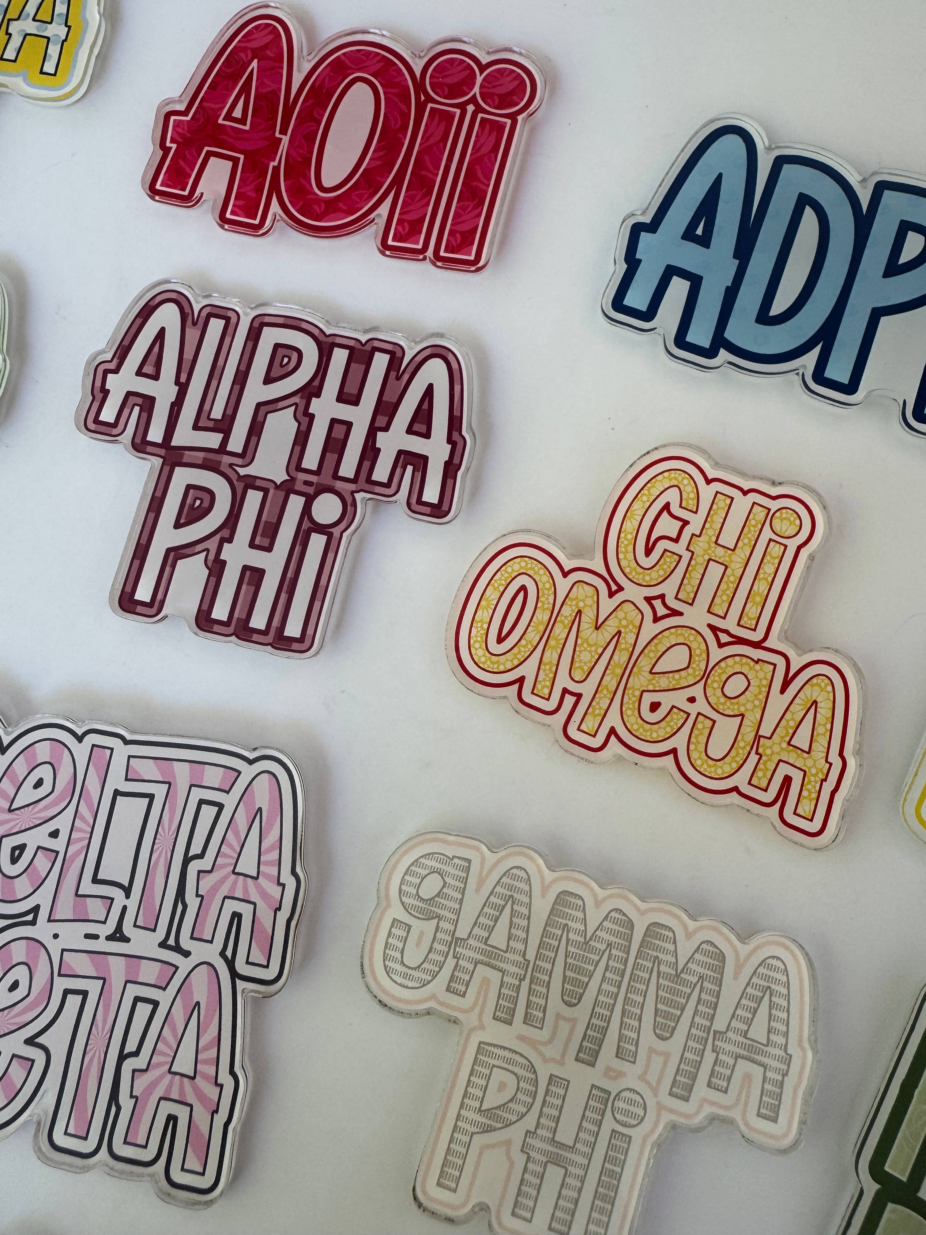 Buttongirl99 - Wholesale Magnet - Sorority Colorful Acrylic Magnet3