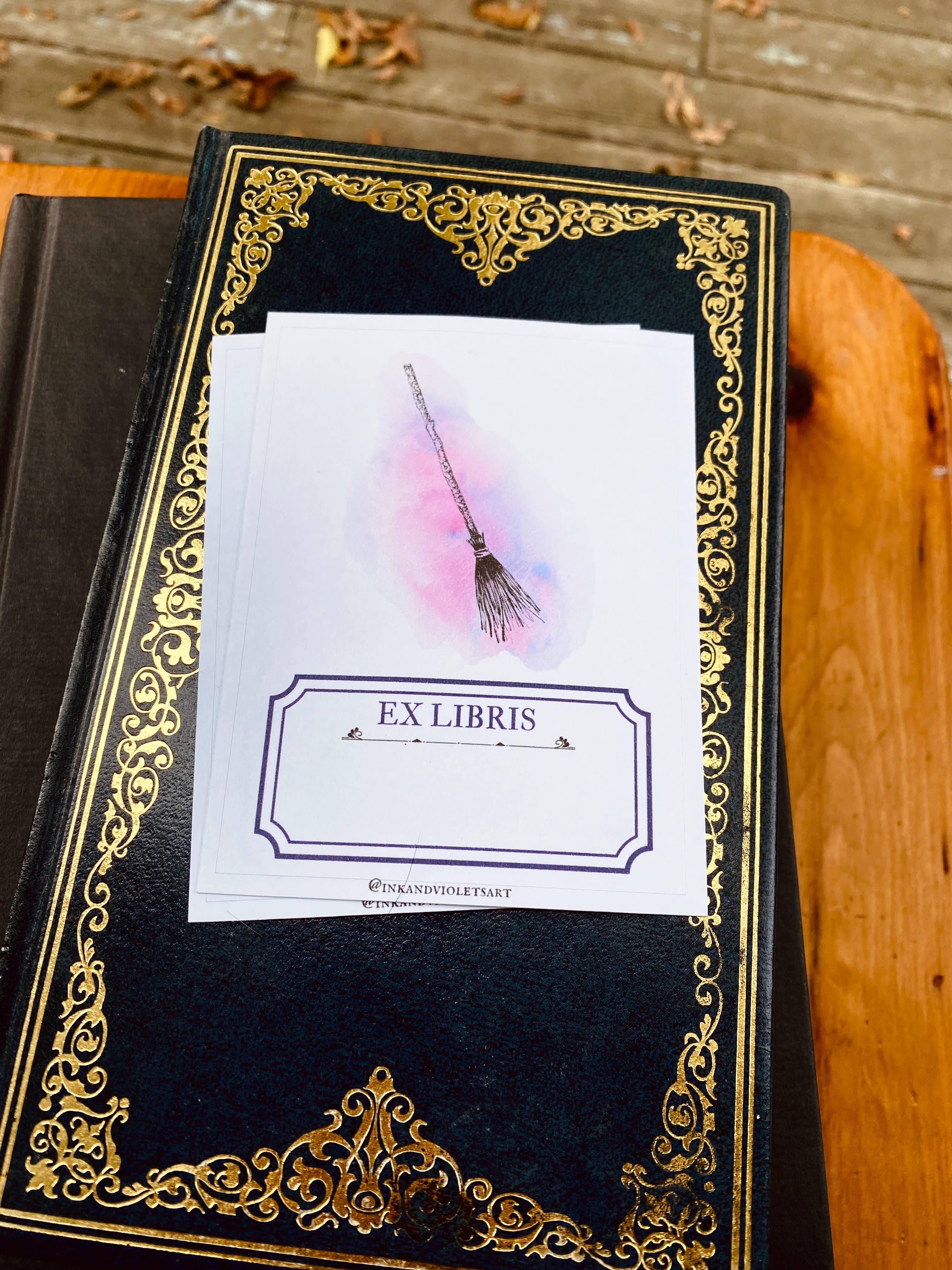 Plum Leaf Paper Co. – wholesale Book plate – Enchanted Ex Libris Witchy Bookplates2