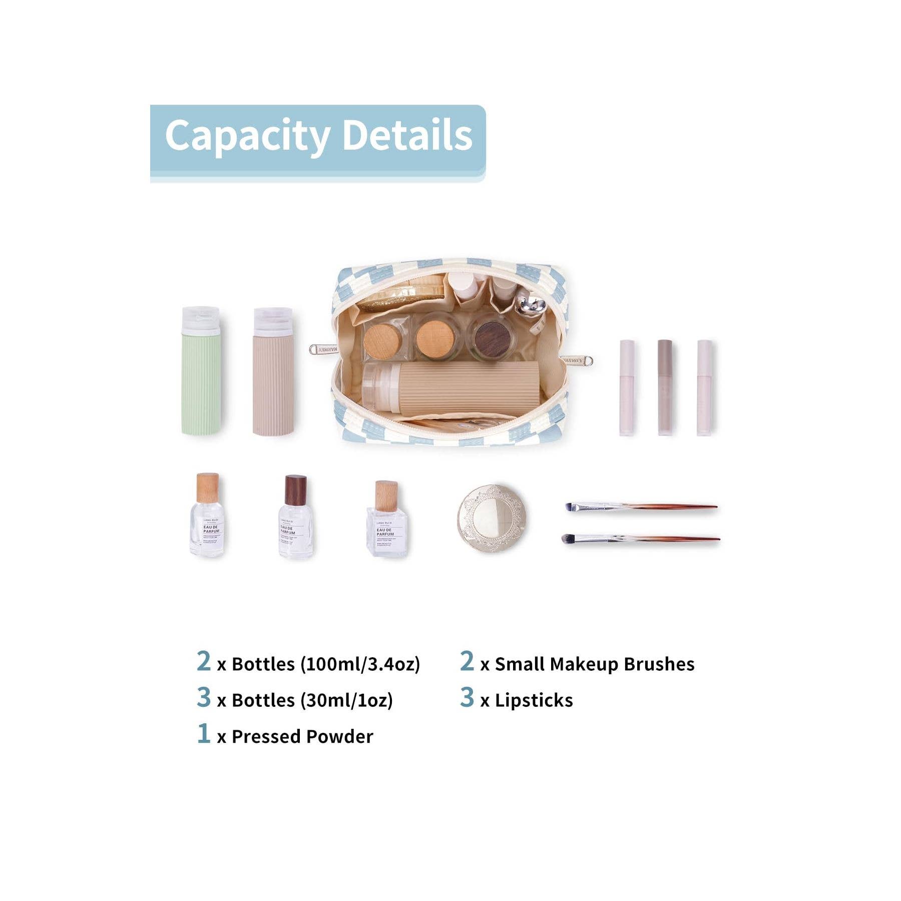 wandf - Wholesale Makeup/Cosmetic Bag - Checkered Makeup Bag Travel Cosmetic Bag Organizer Toiletry74