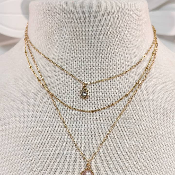 Nette Road Wholesale – Engroshandel Halskæde med vedhæng – Laura 3-lags kæde0