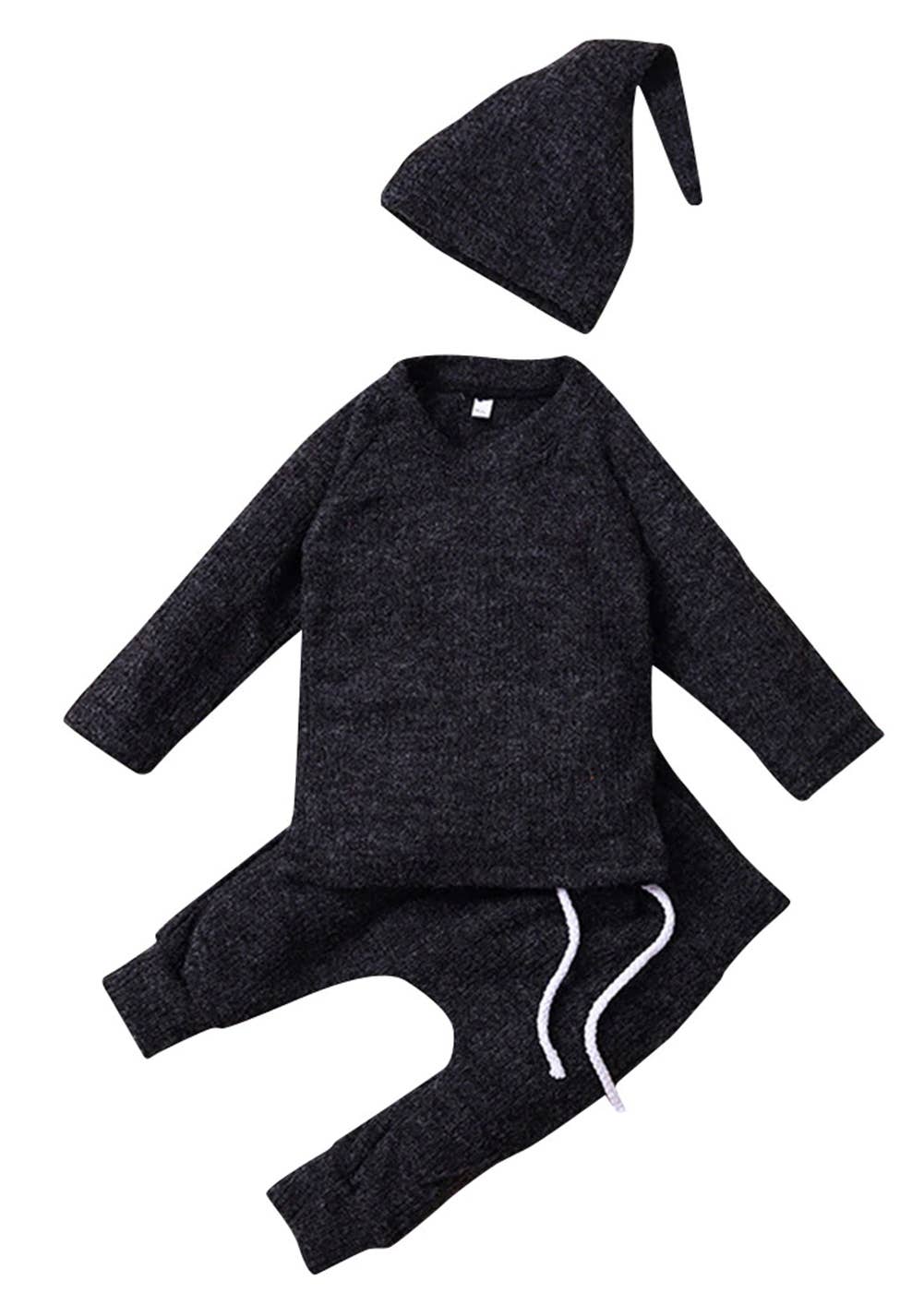 Fennco Styles - Wholesale Clothing Set - Baby - Solid Knit Cotton 3pcs Baby Outfit 6