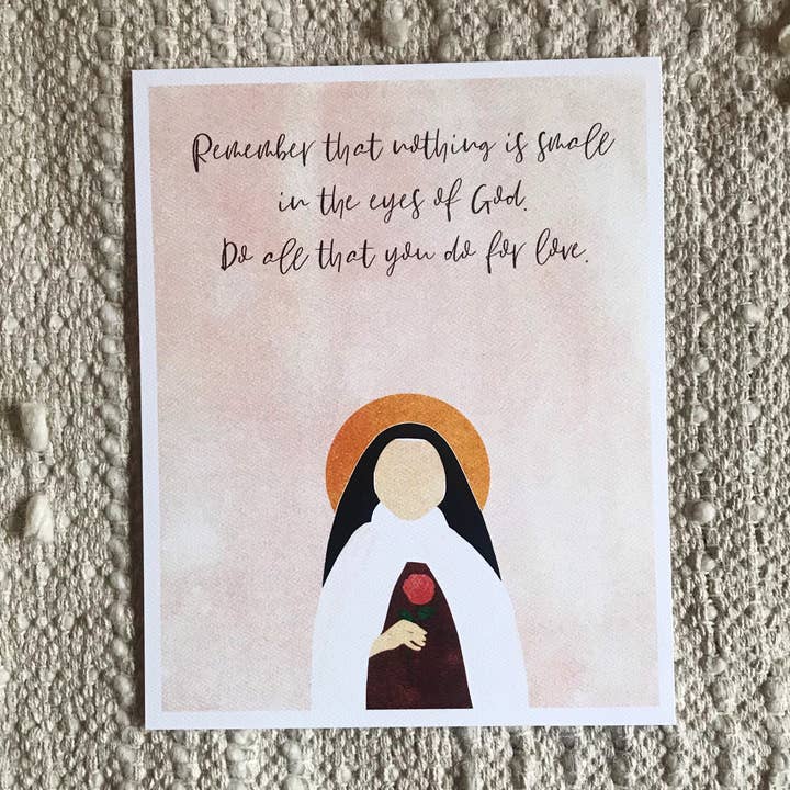Small Things Print Co. - Wholesale Art Print - St. Therese of Lisieux Print, St. Therese of Lisieux Wall Art, 8 x 10, St. Therese of Lisieux Illustration5