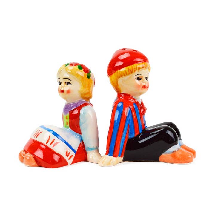 Cute Salt and Pepper Shakers Scandinavian Sitting Couple for wholesale by European Heritage Gifts
