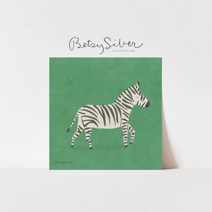 Zebra Art Print for wholesale by Betsy Siber, Illustration