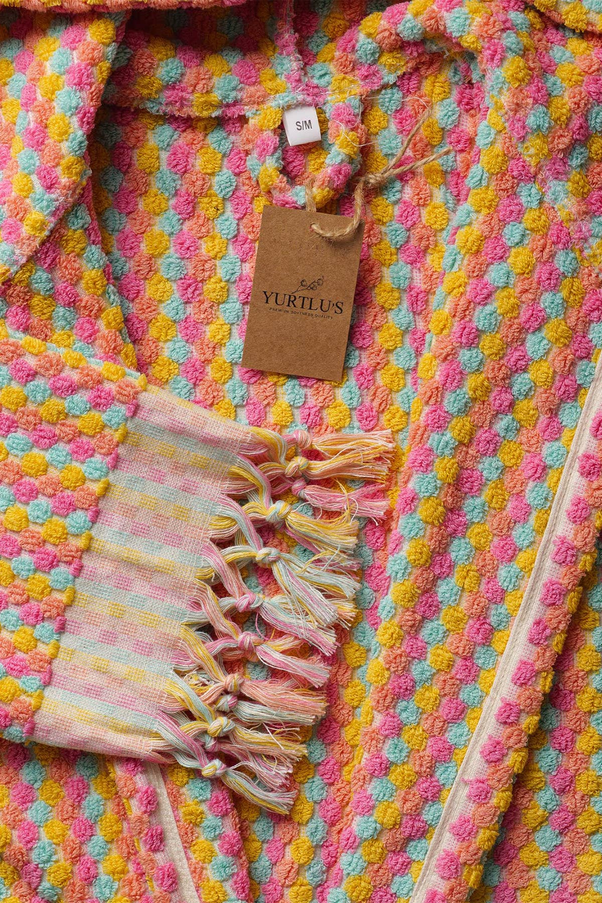 YURTLUS - Wholesale Robe - Women's - Unique 100% Cotton Pockets Bathrobe, Bubble Handwoven Robe39