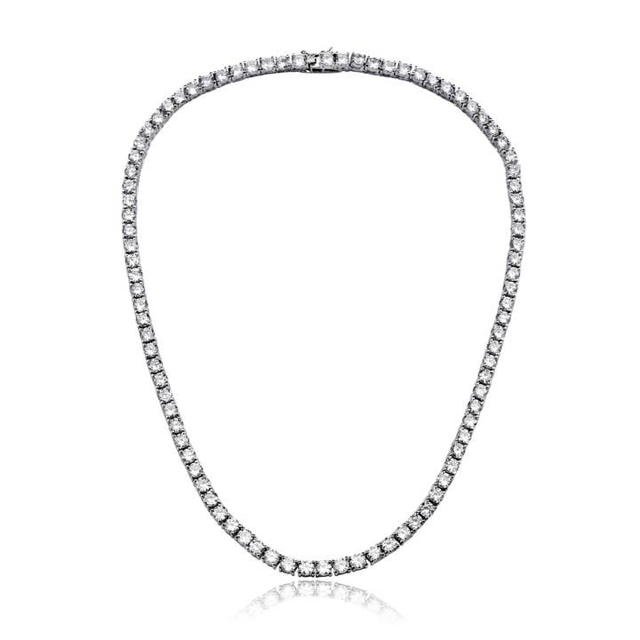 White Gold-Plated Cubic Zirconia 3MM Tennis Nec2038 for wholesale by Rachel Glauber