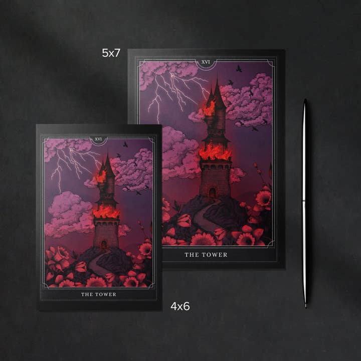 Print is Dead – wholesale Everyday greeting card – The Tower Tarot - Greeting Card4