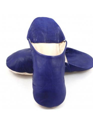 Blå marokkanske Babouche Basic hjemmesko - stilfuld komfort for engroshandel hos Bohemia Wholesale