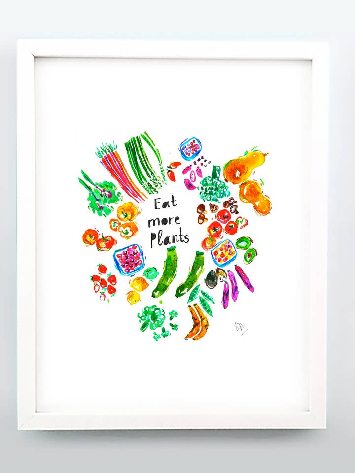 Décoration murale « Mangez plus de plantes » pour la cuisine. pour la vente par LadooLadoo