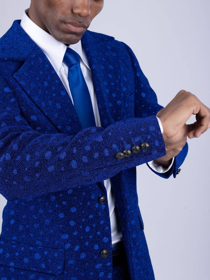 BARABAS - Venta al por mayor Conjunto de vestir - Hombre - Traje de Hombre con Lunares Geométricos y Solapa de Muesca 5SU3413