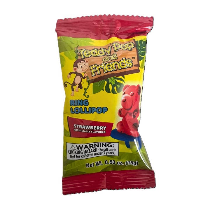 Grandpa Joe's Candy Shop - Wholesale Lollipop - Teddy Pop and Friends Ring Lollipop, 24ct Display Box1