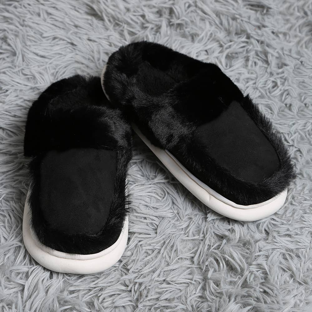 Sensibling Corp. – Engroshandel Slippers - Dame – Faux ruskind bløde indendørs gulvtøfler4
