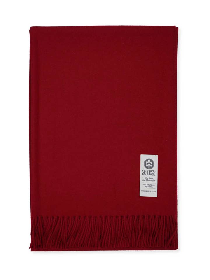 Emma Baby Alpaca Wool Throw Blanket in Persian Red for wholesale by So Cosy Ltd.