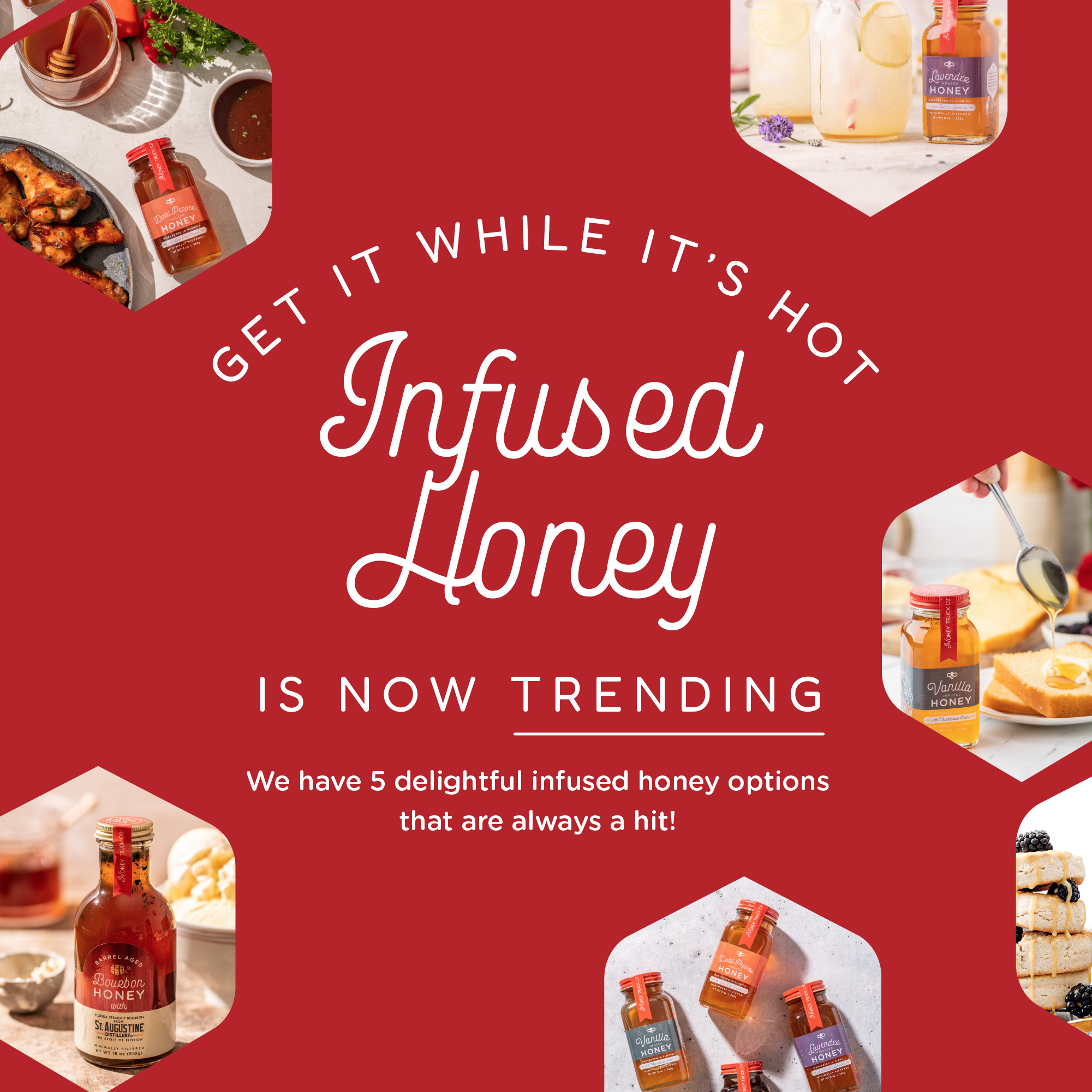 Honey Truck Company - Wholesale Honey - Bourbon Honey | Raw, Unfiltered, | 12-pack | 18 oz 2