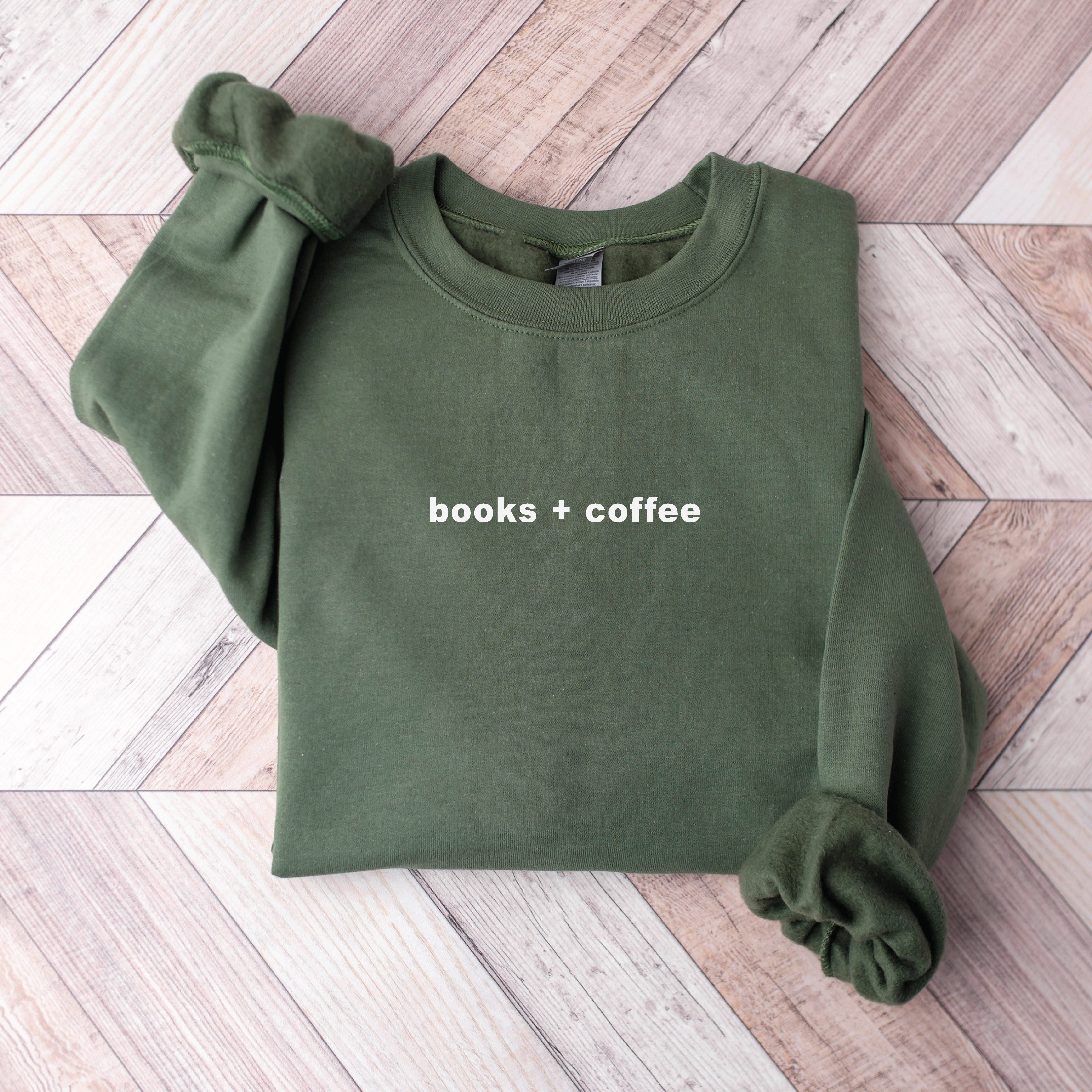 P E T I T R U E - Wholesale Sweatshirt - Women's - EMBROIDERED Books Crewneck Sweatshirt Coffee Book Lover Gift6