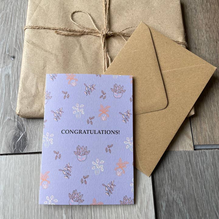 Congratulations greeting card, a6, celebration, colourful for wholesale by Myayart