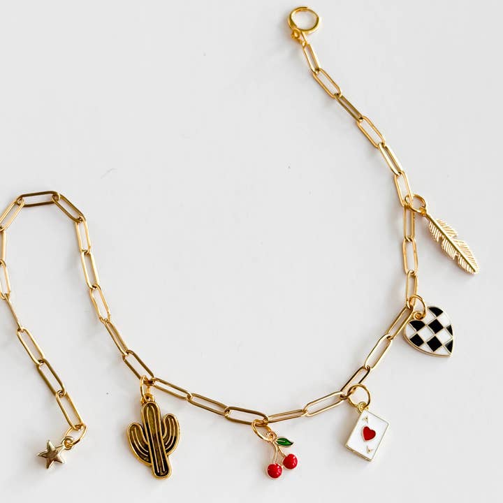 Leo & Lee Studio - Wholesale Shoe Accessories - Western Boot Charm Wrap – Gold Chain with Cowgirl Charms3