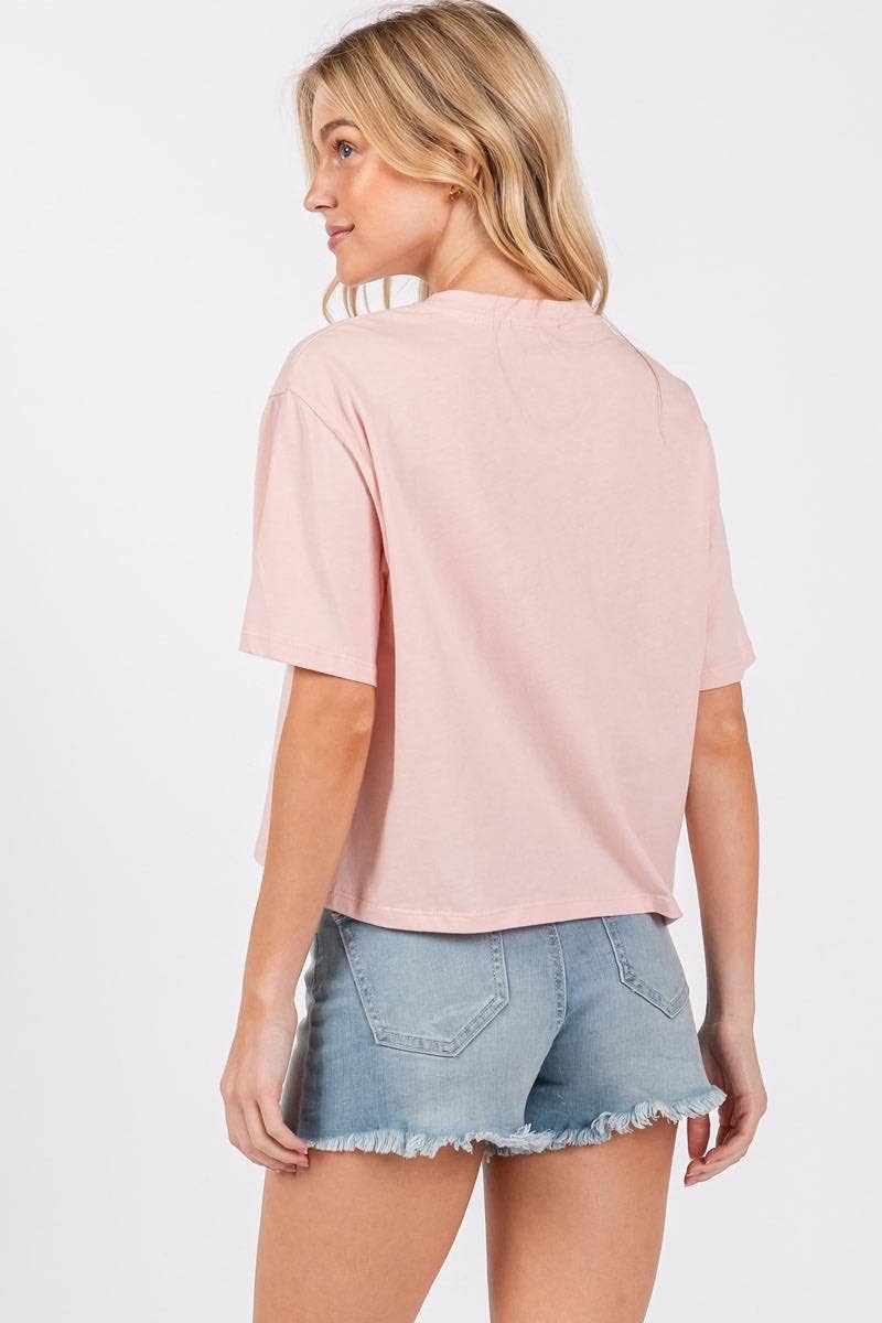 Zutter - Wholesale Screen Printed T-Shirt - Women's - Jesus Saves Graphic S/S Relaxed Faux Crop Tee13