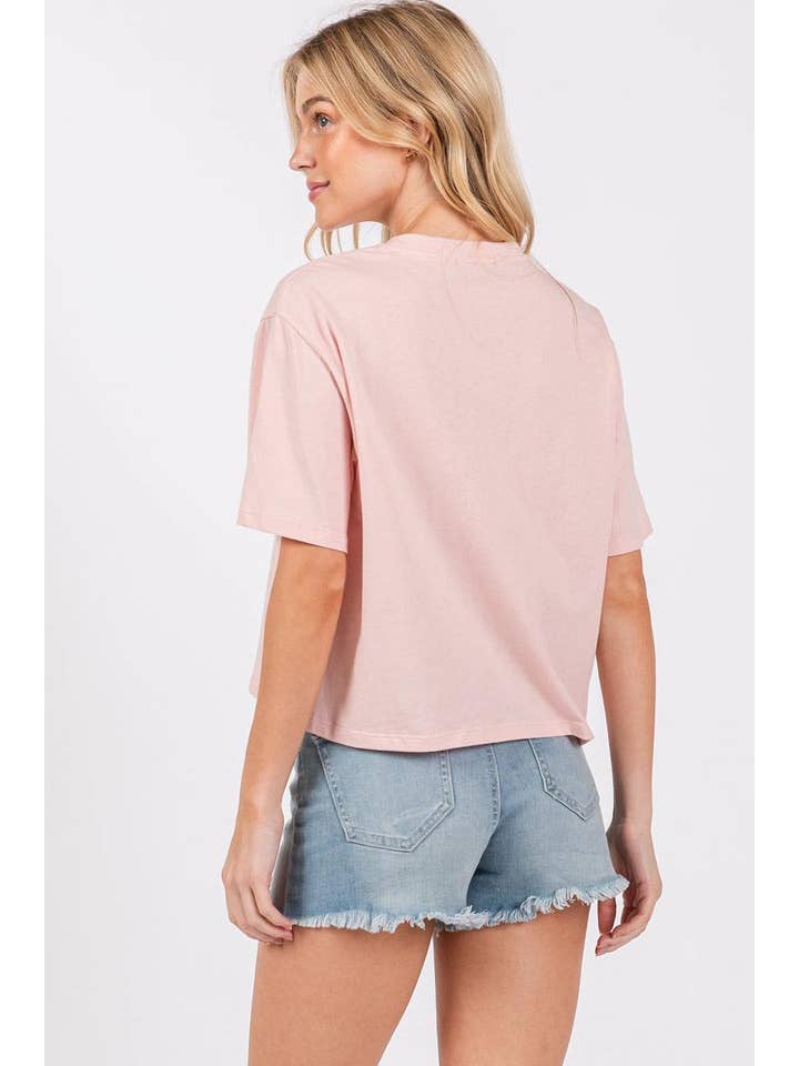 Zutter - Wholesale Screen Printed T-Shirt - Women's - Jesus Saves Graphic S/S Relaxed Faux Crop Tee13