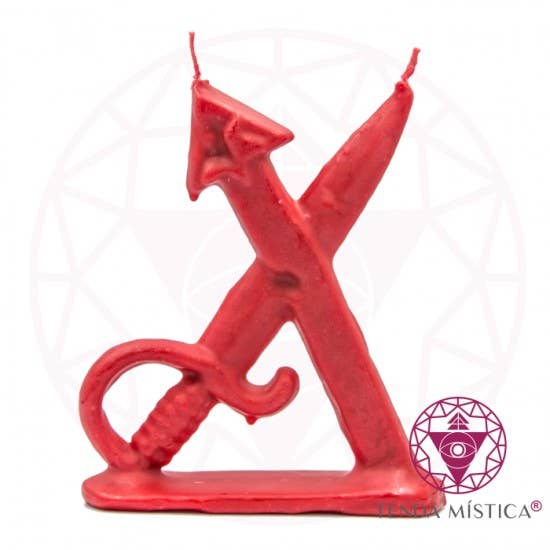 Tenda Mística - Wholesale Grappige kaars - Rode kaars met zwaardfiguur van Ogum0