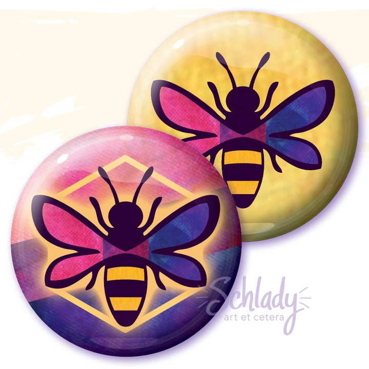 Schlady - Wholesale Lapel Pin/Button - Bee - Bi Pride Button Pin