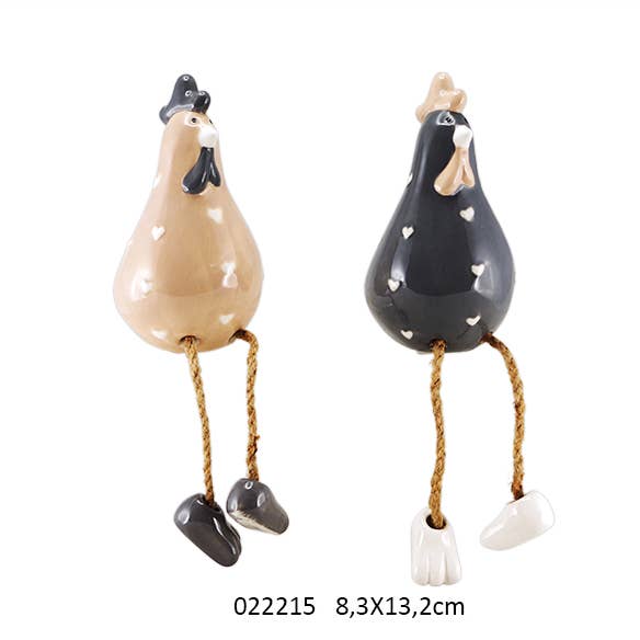 Galinha Borda de Prateleira Coração Shabby Grande por atacado de Faye