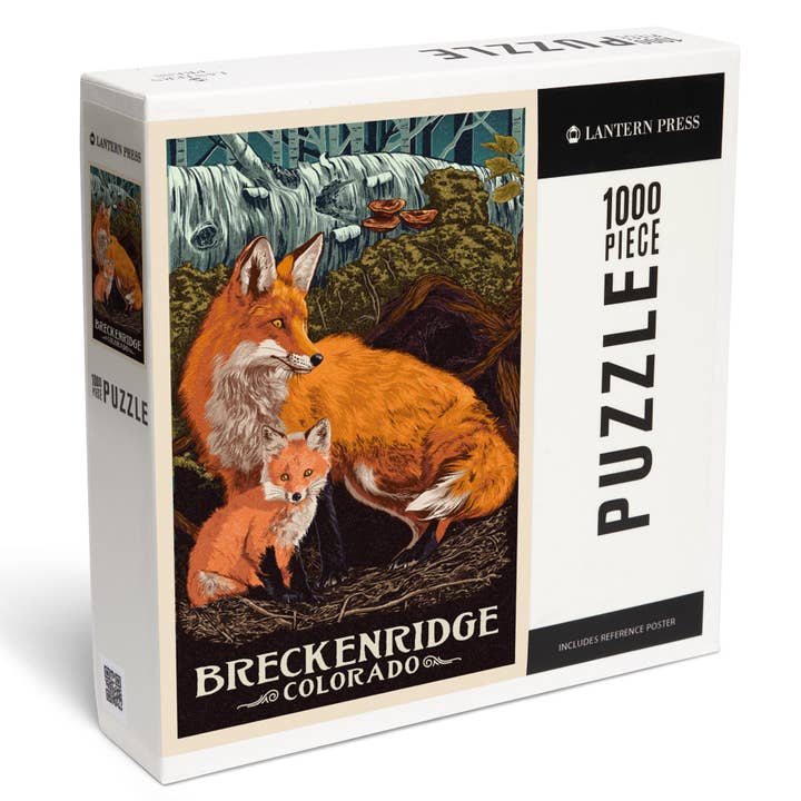 1000 PIECE PUZZLE Breckenridge, Colorado, Fox & Kit for wholesale by Lantern Press