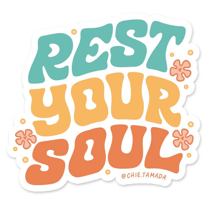 Rest Your Soul Floral Sticker for wholesale by Chie Tamada