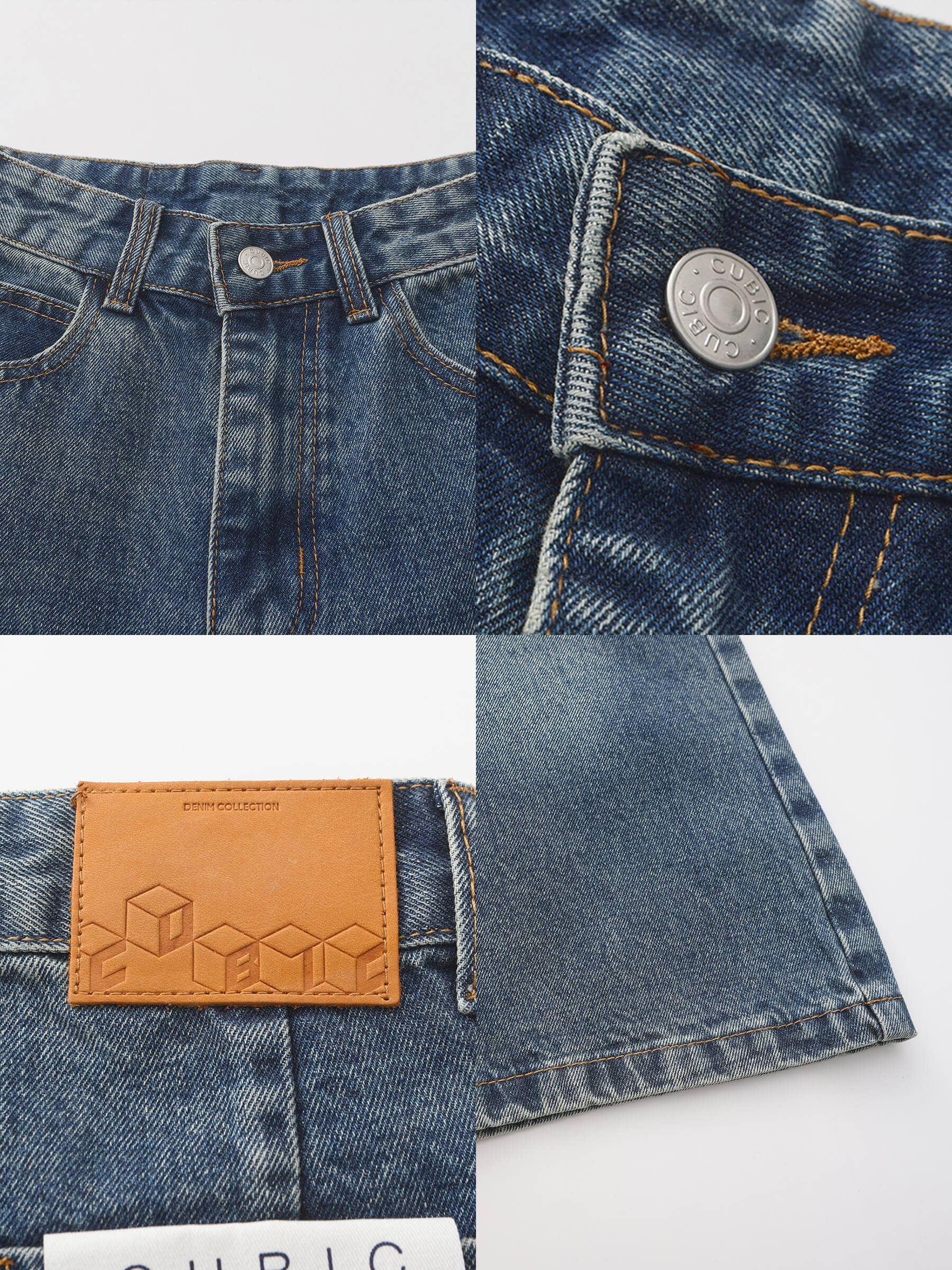 CUBIC - Vente Short – femme - Short en jean ample mi-genou blanc/bleu4