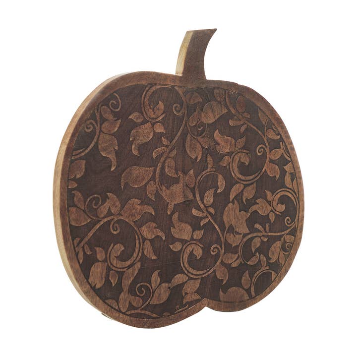 VHC Brands - Wholesale Decorative Tabletop Object - Dark Rustic Wooden Carved Vine Pumpkin 14 Farmhouse Fall Home Decor Accent5