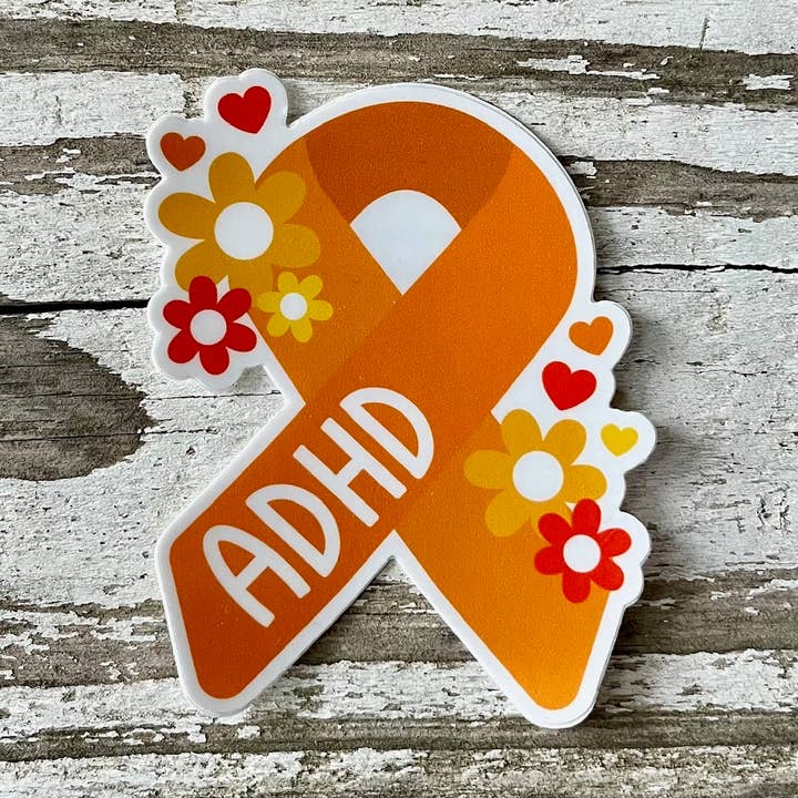 ADHD AWARENESS RIBBON STICKER | 2.44x3" | LAPTOP | DECAL for wholesale by Shanel's Creations LLC