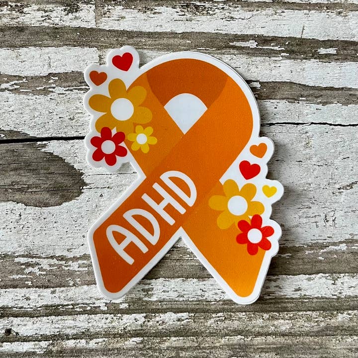 ADHD AWARENESS RIBBON STICKER | 2.44x3" | LAPTOP | DECAL for wholesale by Shanel's Creations LLC