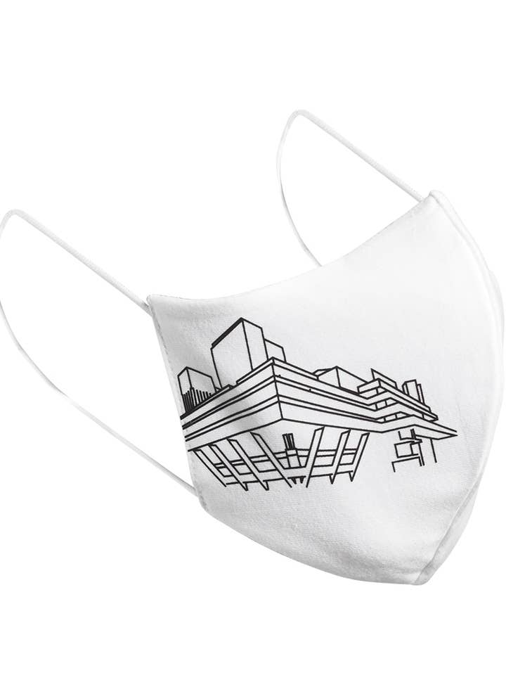 Mascherina a 3 strati, Teatro Nazionale, bianca per la vendita all'ingrosso da parte di Healthy Head Textiles