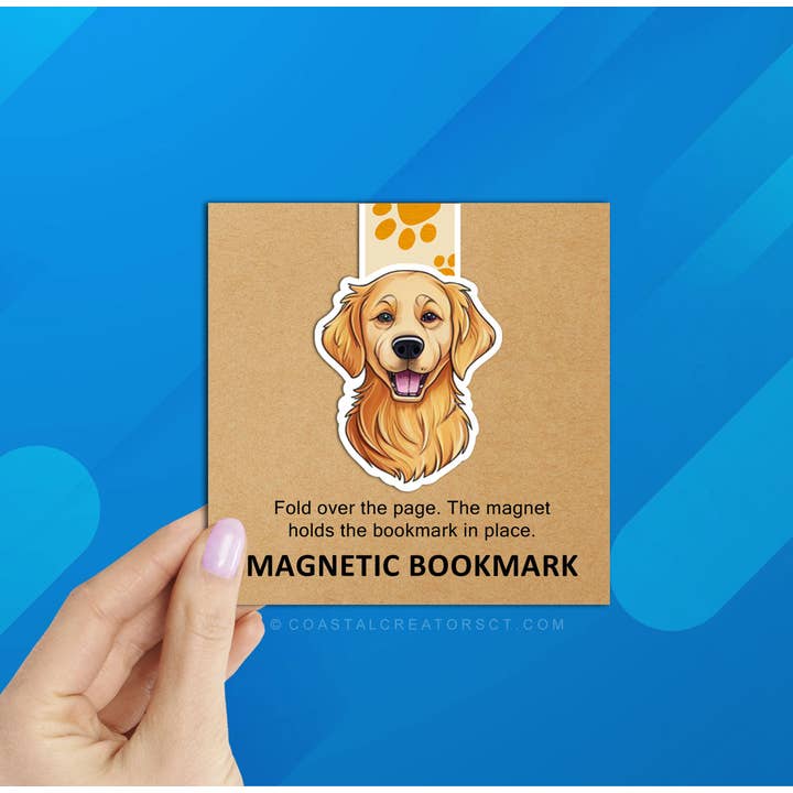 Golden Retriever Dog Reversible Magnetic Bookmark (Packaged) for wholesale by Coastal Creators of Connecticut