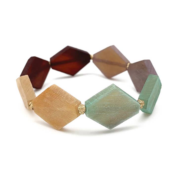 Bracciale Omala Natural Beige Collection con perline di diamanti per la vendita all'ingrosso da parte di Anju Jewelry