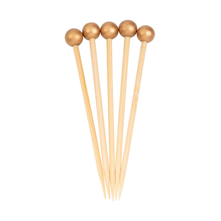 Gold 3.5 Inch Wood Party Pick/40pk - Gift Box for wholesale by Sophistiplate
