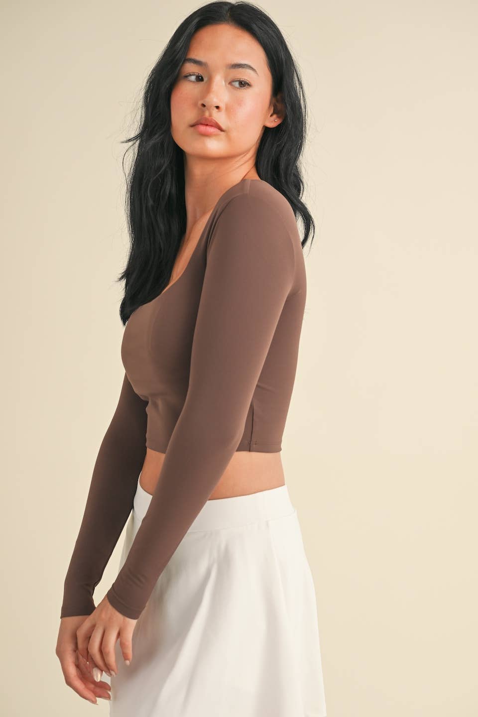 KIMBERLY C - Wholesale Athletic Top - Women's - Balletcore Long Sleeve Square Neck Top30