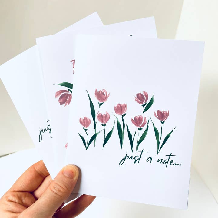 Atelier By Cat - Venta al por mayor Conjunto de papelería y tarjetas - Juego de papelería, blocs de notas y cajas de tarjetas simples con forma de tulipán6