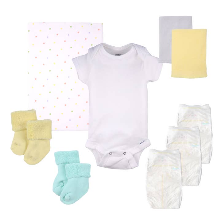Baby Blossom Company - Wholesale New Mom Gift Box/Set - Gender Neutral Baby Gift Set Bouquet - Dot