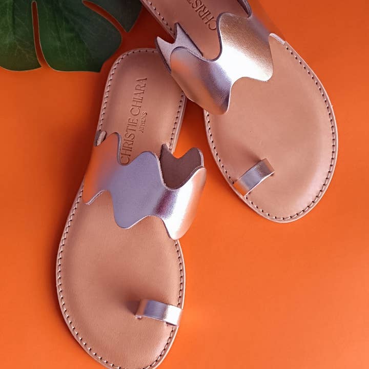 Vera Gold Slides - Sandálias de Luxo por atacado de Christie Chiara