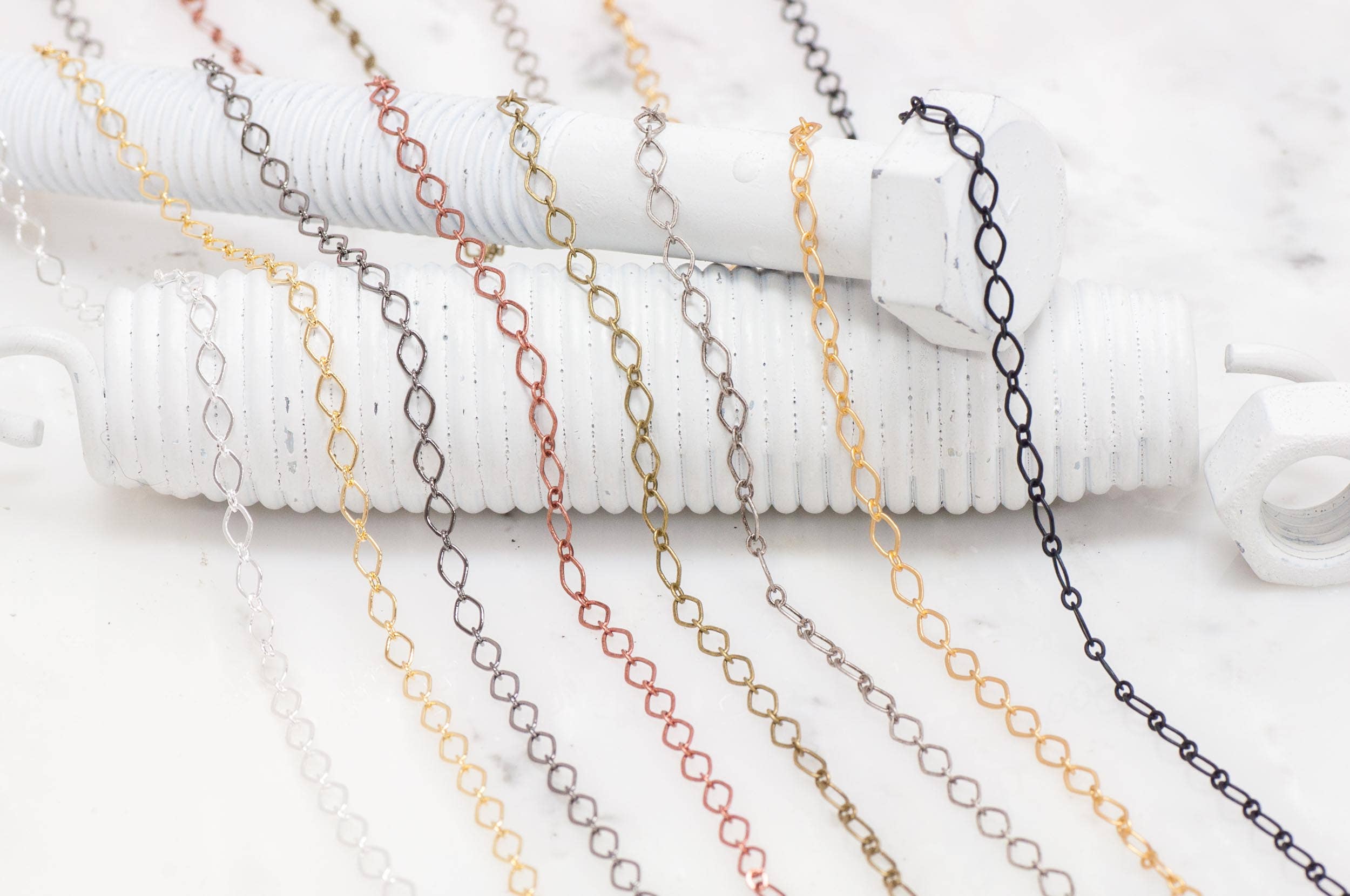 Continental Beads - Wholesale Craft Supplies - 4mm x 3mm Oval Link Cable Chain Sold by The Foot - CH 8298