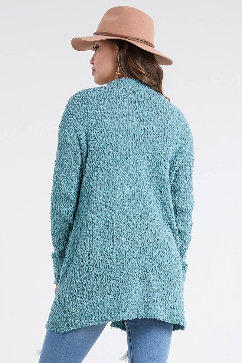 Oceanus Apparel - Wholesale Cardigan - Dames - OUG80160 Met Solid Popcorn versierde vesttrui4