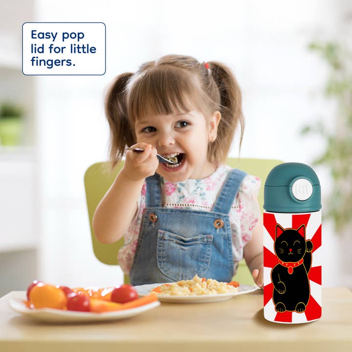 3dRose - Wholesale Water Bottle - 3dRose, Black Lucky Cat, Kids Water Bottle7