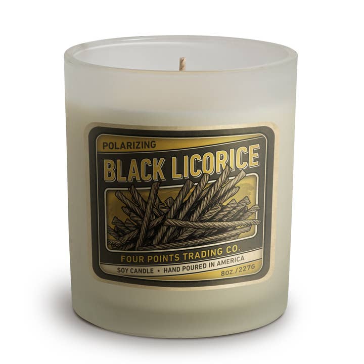 Svart lakrits 8 oz Soy ljus för wholesale av Four Points Trading Co
