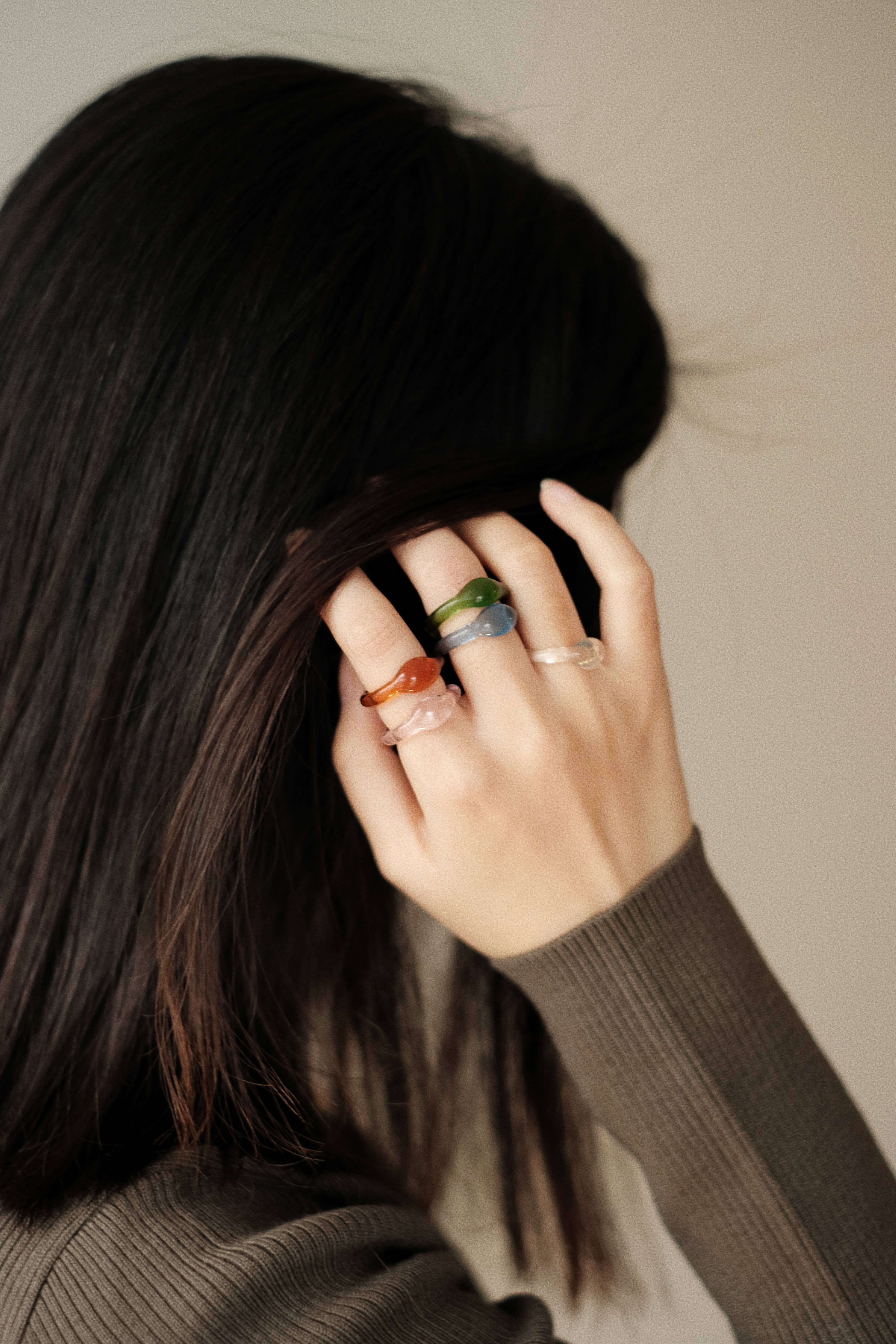 LUMI - Wholesale Band/Stacked Ring - Dew - Green1