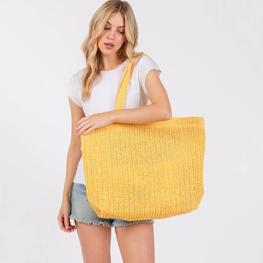 Sensibling Corp. - Wholesale Beach Bag - Solid Crochet Straw Tote Bag / Beach Bag
29