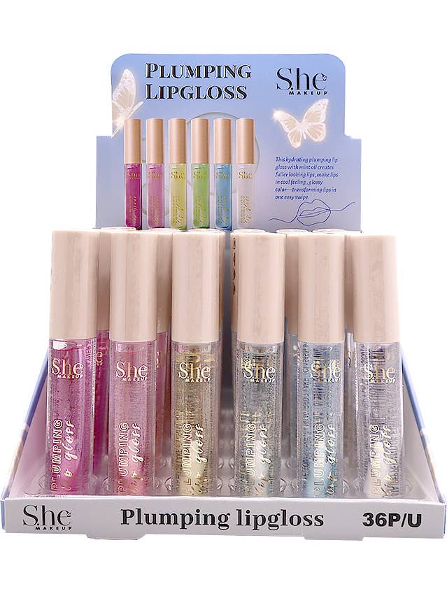 Makeup She LG22 Plumping Lip Gloss w/ Mint Oil - 36 pcs for wholesale by PINEAPPLE Beauty