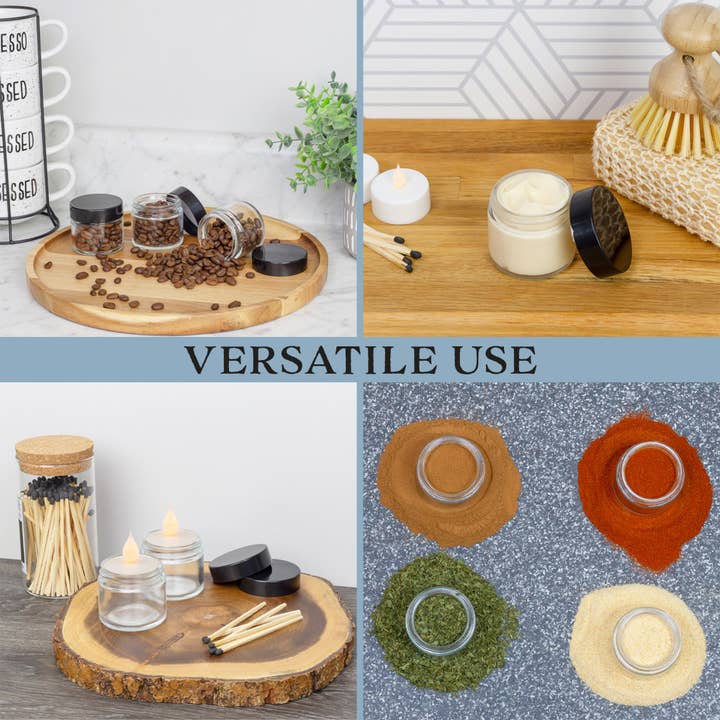 Kurated Korner - Vendita all'ingrosso Barattoli - Barattoli in vetro trasparente con lato dritto Cornucopia da 2 once (12 pezzi)1