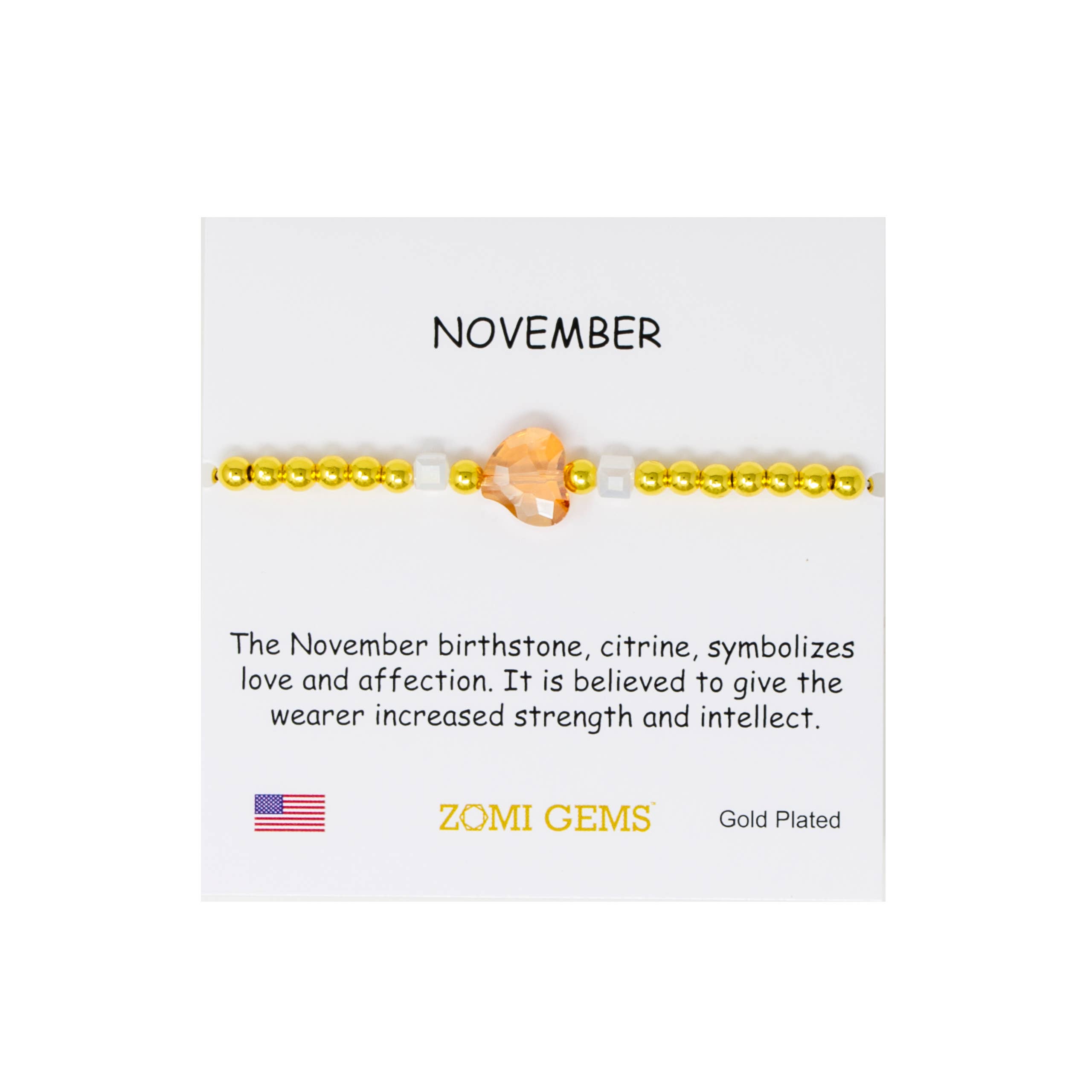 Tiny Treats and ZOMI GEMS - Wholesale Beaded Bracelet - Kids - Stretchy Gold Bead Heart Birthstone Bracelets for Kids7