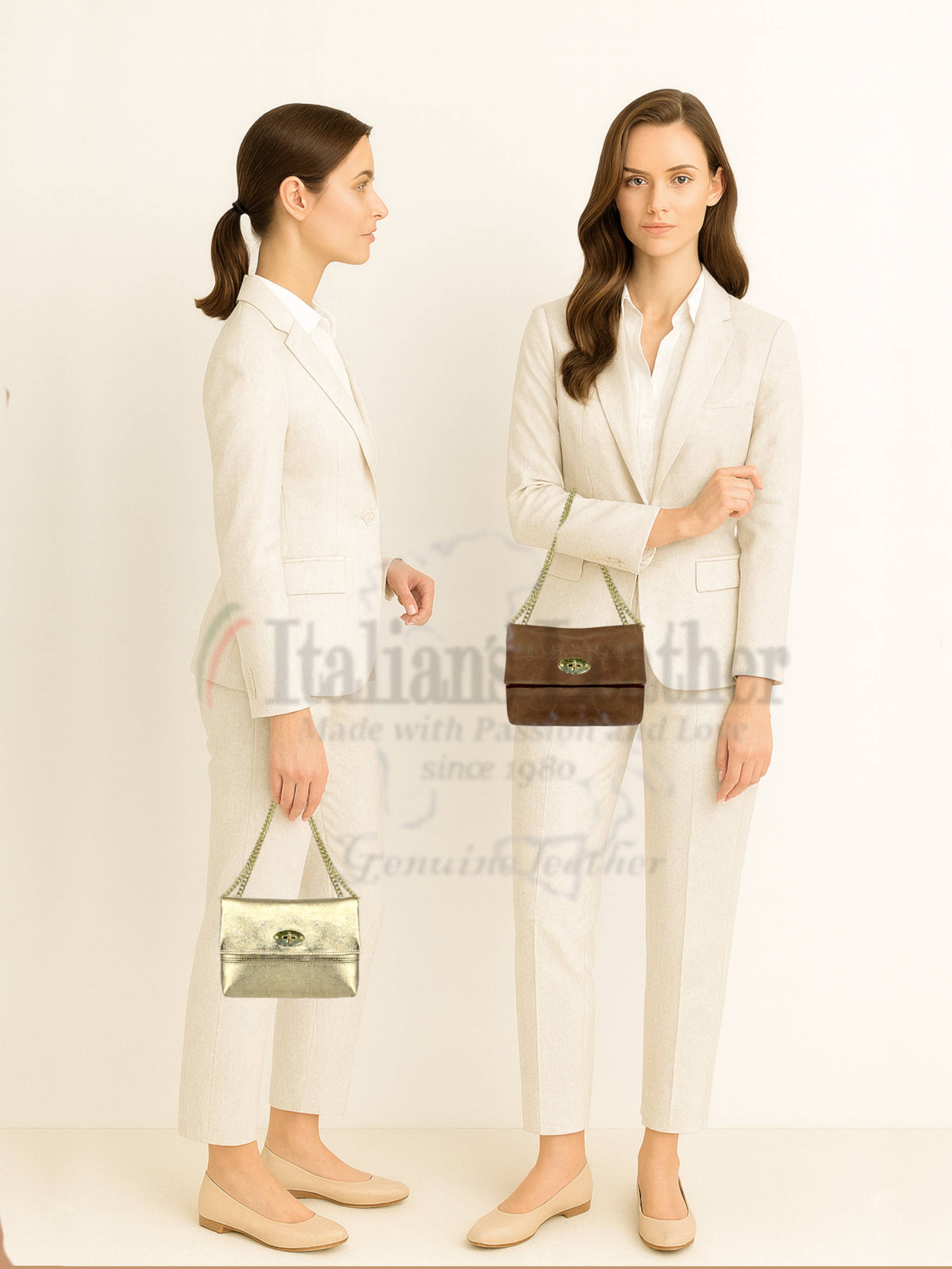 ITALIAN'S LEATHER - Wholesale Clutch Bag - Women's - Daiana Suede Leather Bag 22071346